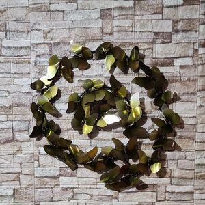 Vintage Gold / Dark Green / Brow Metal Butterfly Wall Decor,